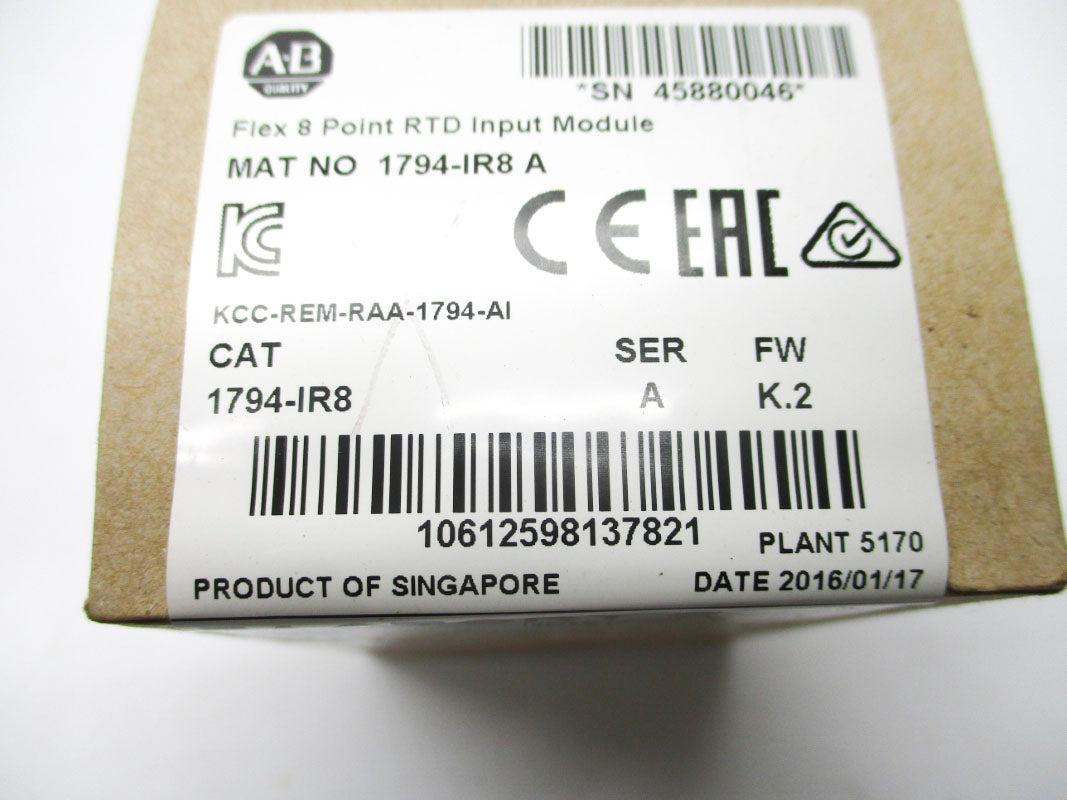 ALLEN BRADLEY 1794-IR8 SER A F/W K.2 DATE: 2016 NSFS