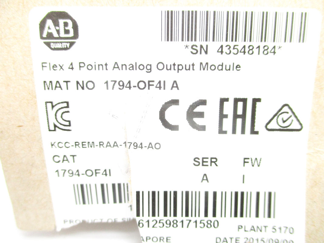 ALLEN BRADLEY 1794-OF4I SER. A F/W I 19.2-31.2VDC NSMP