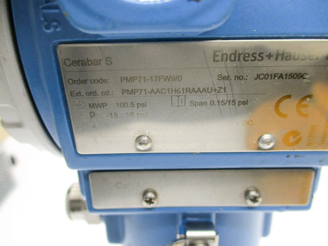 ENDRESS+HAUSER PMP71-AAC1H61RAAAU+Z1 100.5PSI NSNP
