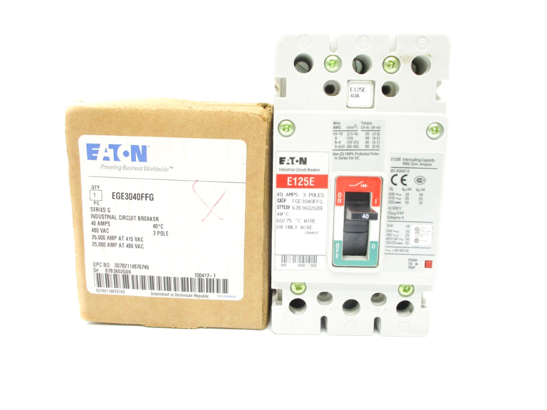 EATON EGE3040FFG SER. G 40A 480VAC NSMP