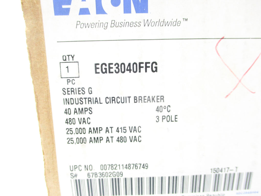 EATON EGE3040FFG SER. G 40A 480VAC NSMP