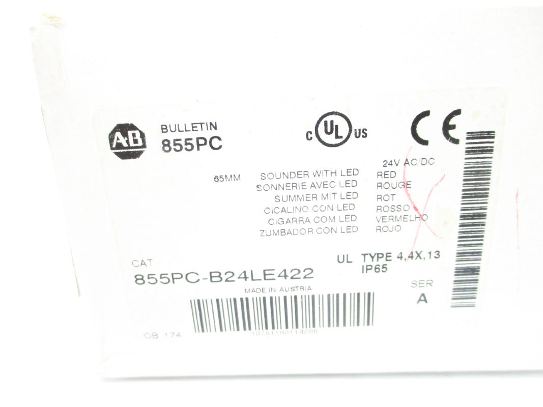 ALLEN BRADLEY 855PC-B24LE422 SER. A 24VAC/DC (WH) NSMP