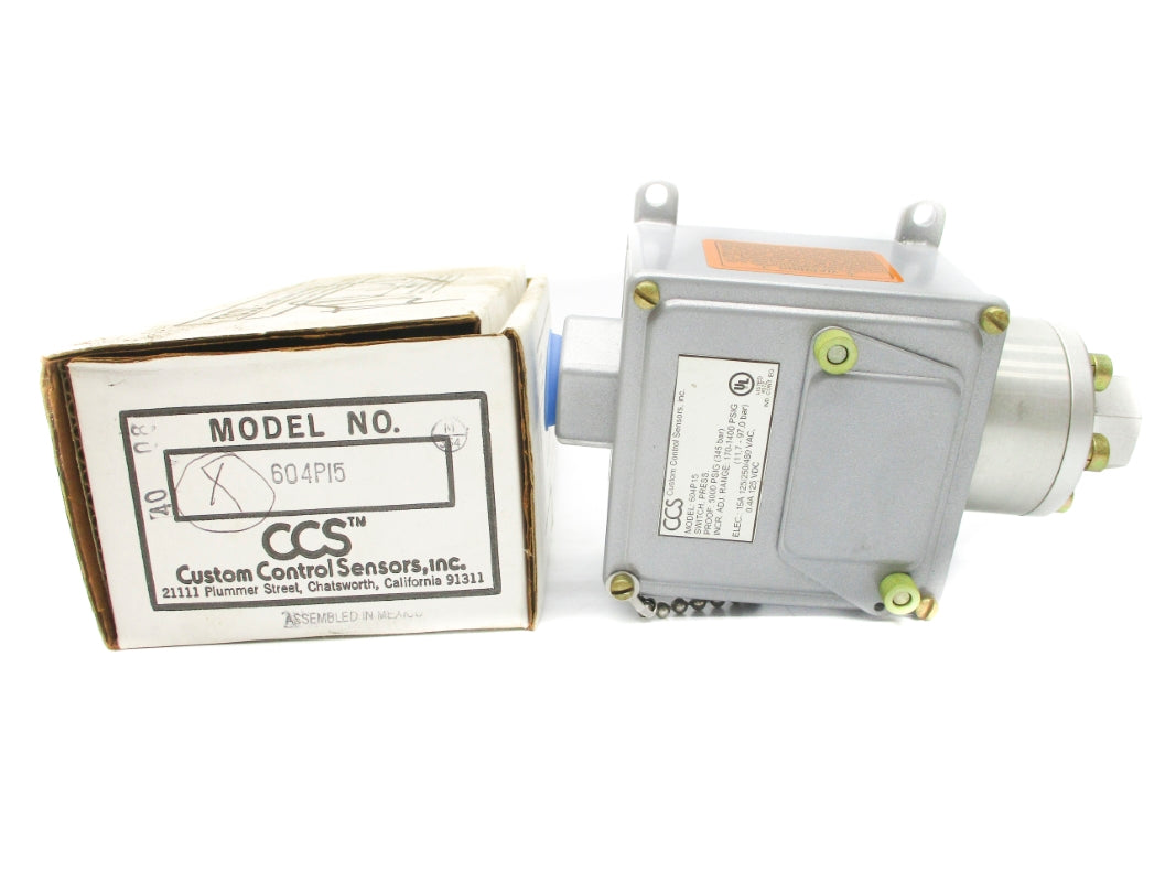 CUSTOM CONTROL SENSORS 604P15 5000PSI 480VAC 15A NSMP