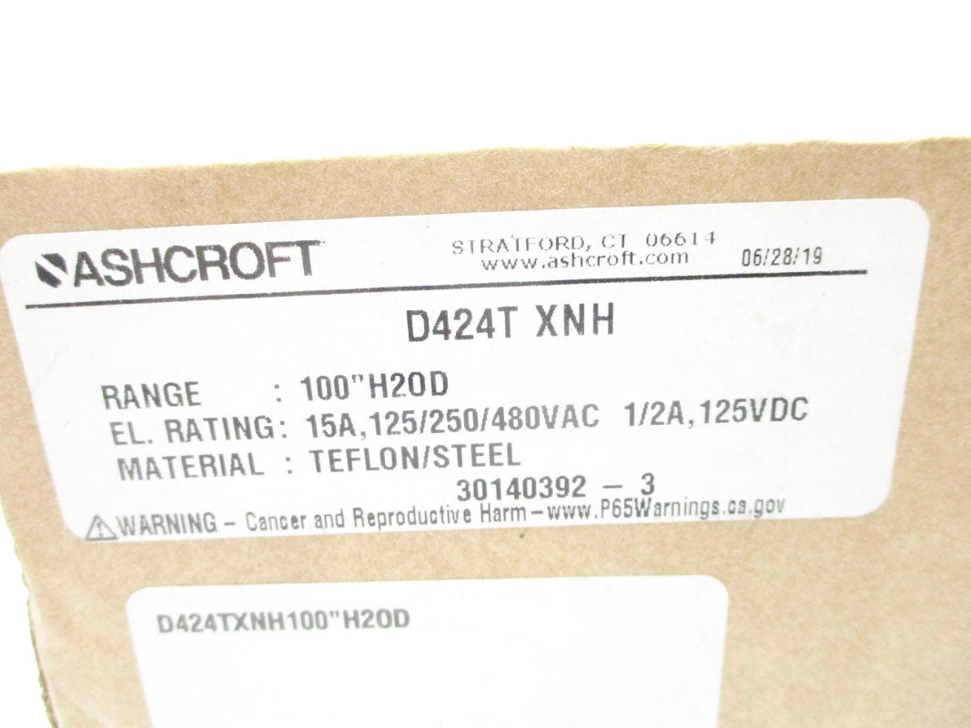 ASHCROFT D424TXNH 15A 480VAC 100PSI NSMP