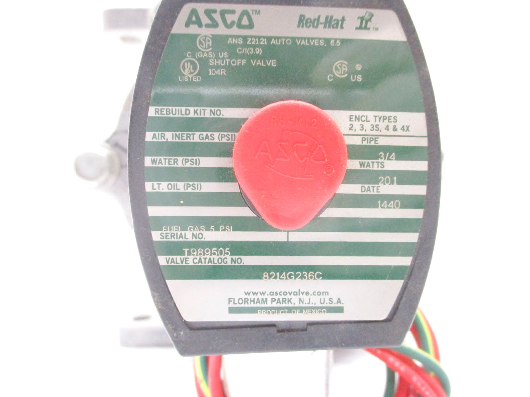 ASCO 8214G236C 120V 5PSI 3/4" NSNP