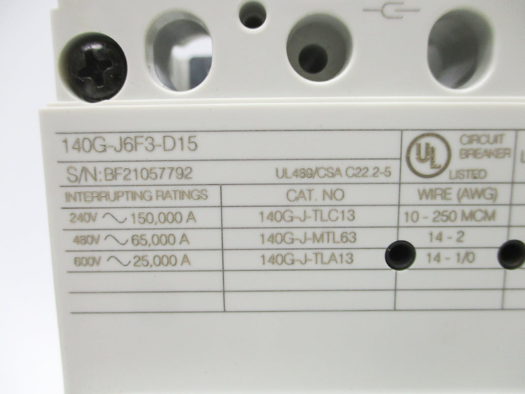 ALLEN BRADLEY 140G-J6F3-D15 150A 600V NSNP