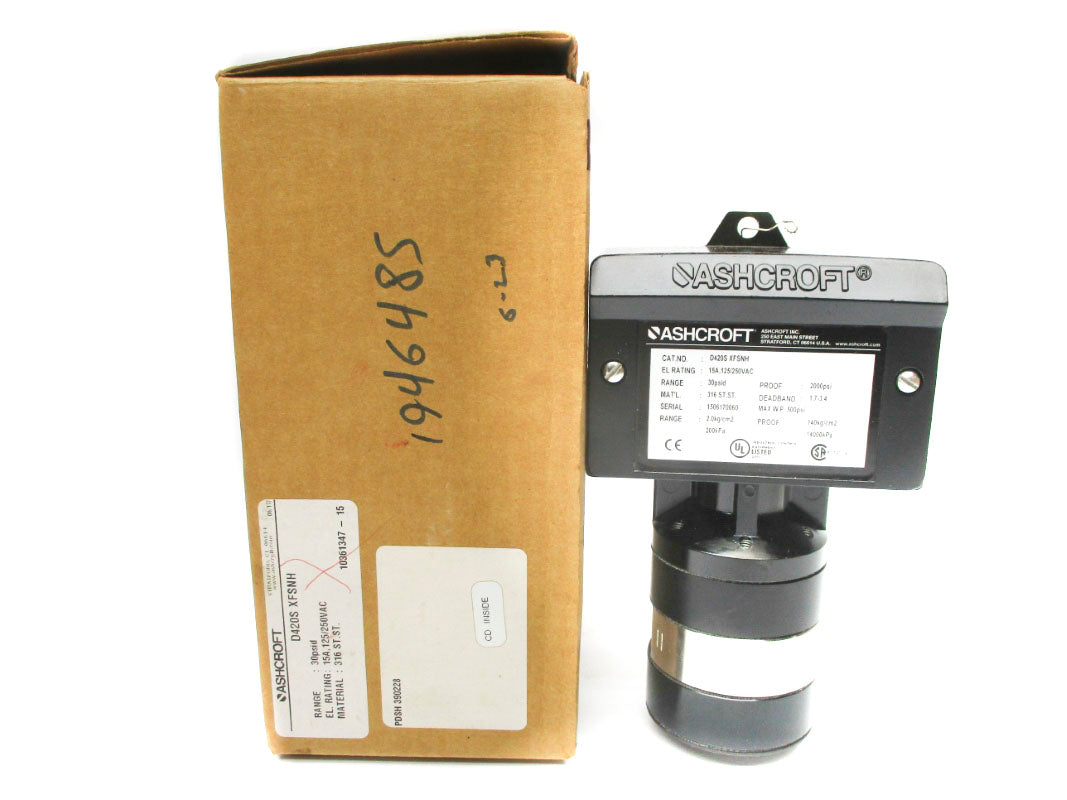 ASHCROFT D420SXFSNH 30PSI 15A 250VAC NSMP