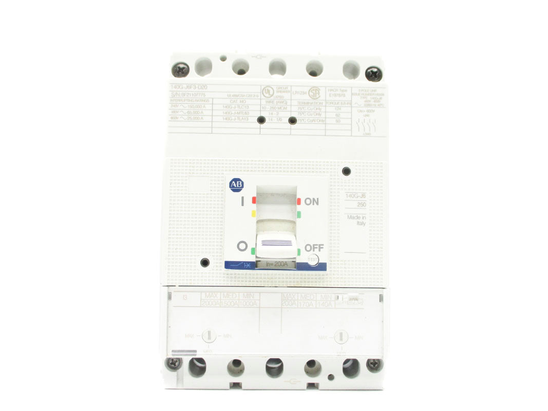 ALLEN BRADLEY 140G-J6F3-D20 200A 600V NSNP