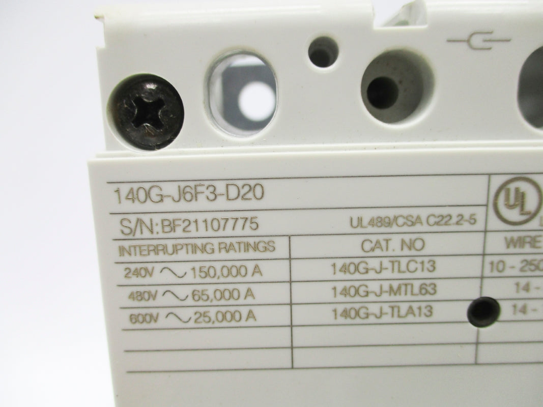 ALLEN BRADLEY 140G-J6F3-D20 200A 600V NSNP