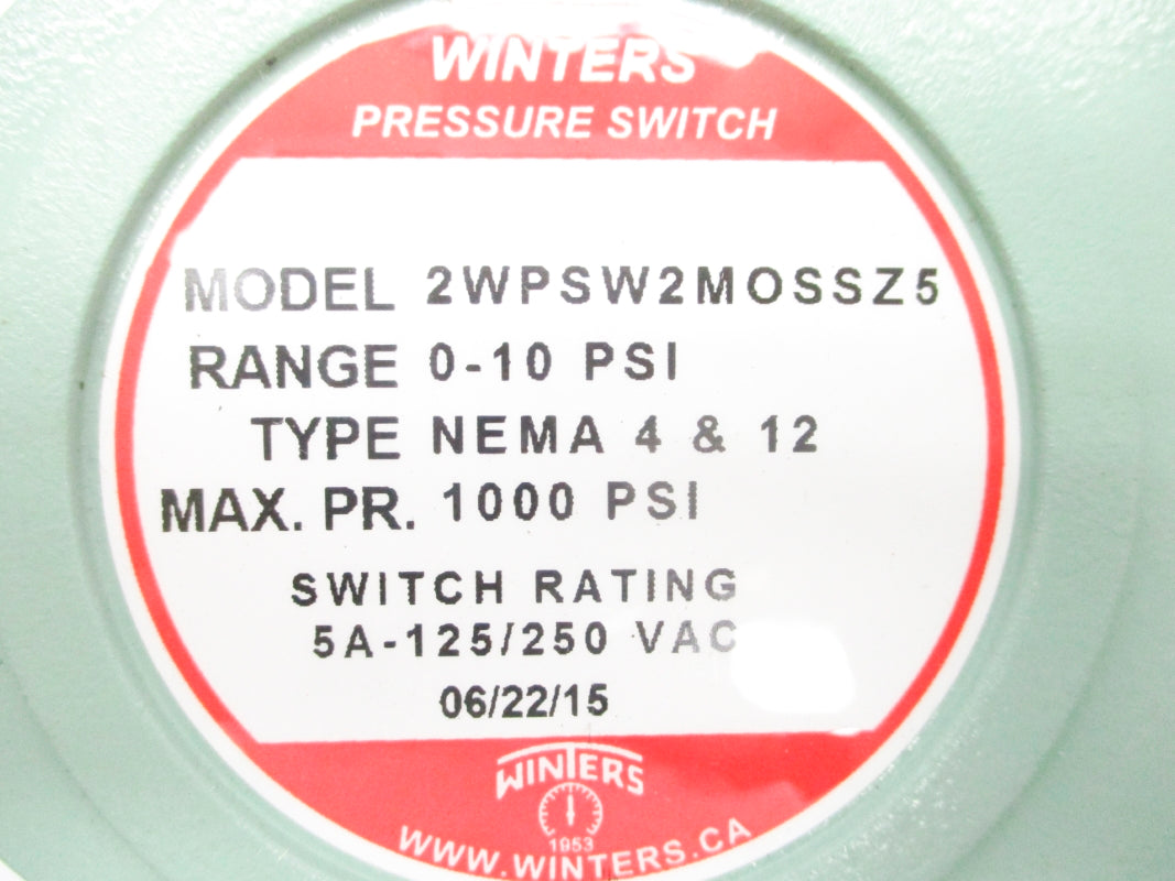 WINTERS 2WPSW2MOSSZ5 0-10PSI 5A 250VAC NSNP