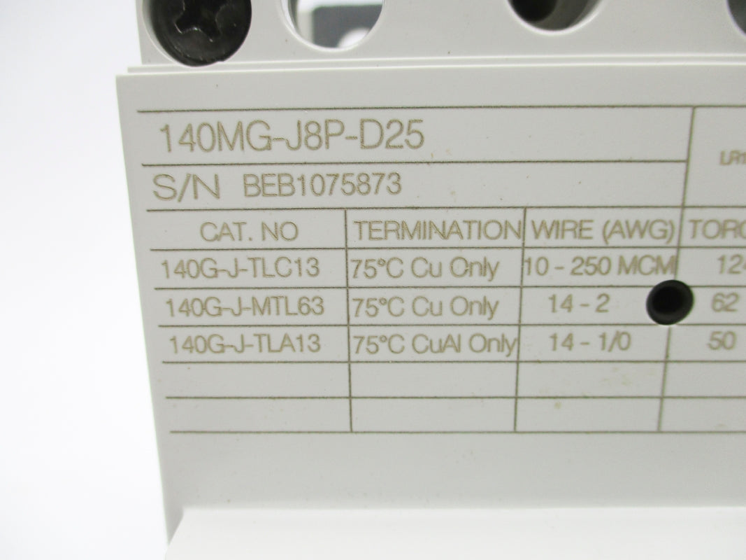 ALLEN BRADLEY 140MG-J8P-D25 250A 600V NSNP