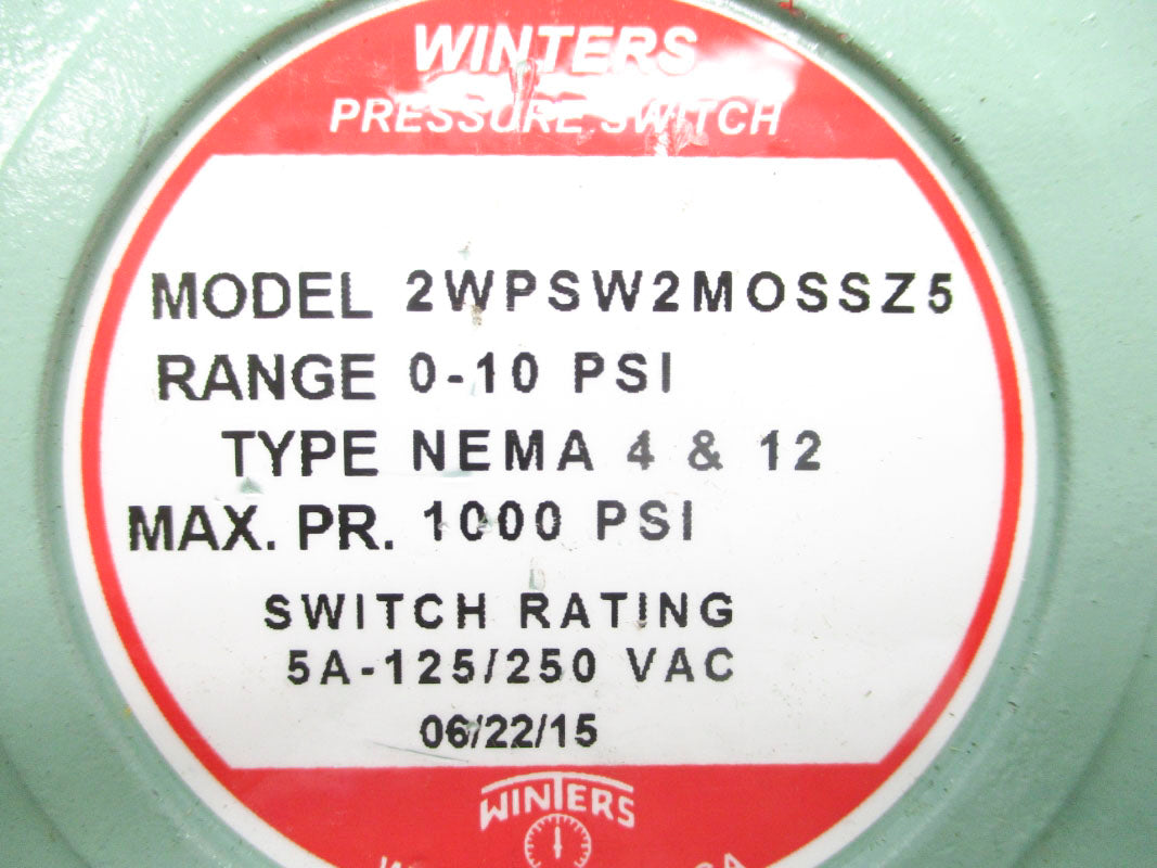 WINTERS 2WPSW2MOSSZ5 5A 250VAC 0-10PSI UNMP