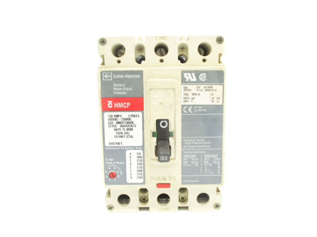 CUTLER HAMMER HMCP150U4C SER. C 150A 600VAC UNMP