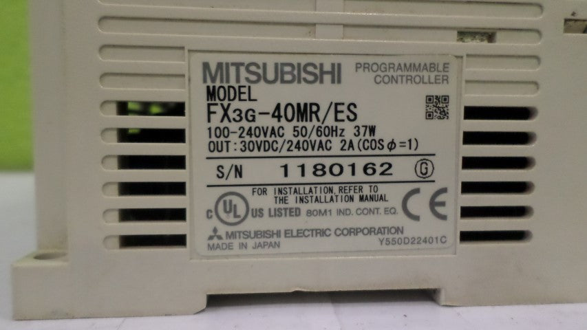 MITSUBISHI FX3G-40MR/ES PROGRAMMABLE CONTROLLER *USED*
