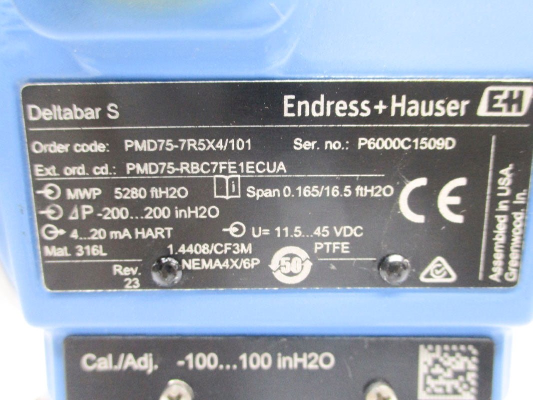 ENDRESS+HAUSER PMD75-RBC7FE1ECUA 5280PSI 45VDC NSNP