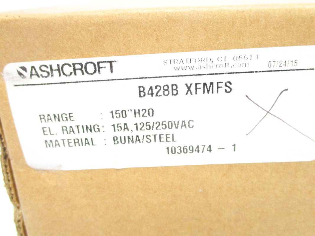 ASHCROFT B428BXFMFS 15A 250VAC 150PSI NSMP