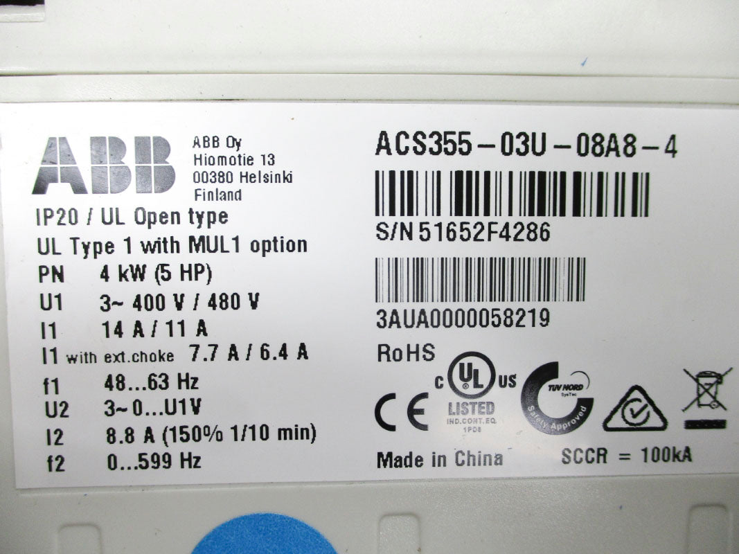 ABB ACS355-03U-08A8-4 400/480V 14/11A NSNP
