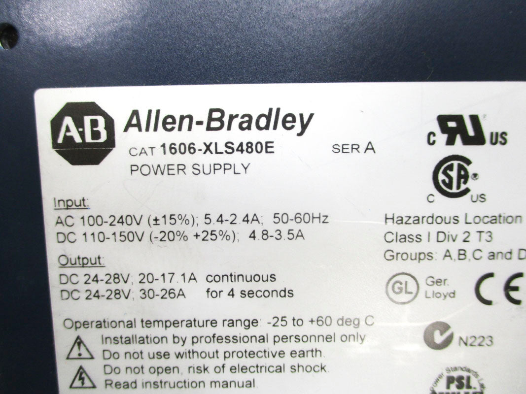 ALLEN BRADLEY 1606-XLS480E SER. A 100-240VAC 5.4-2.4A NSNP