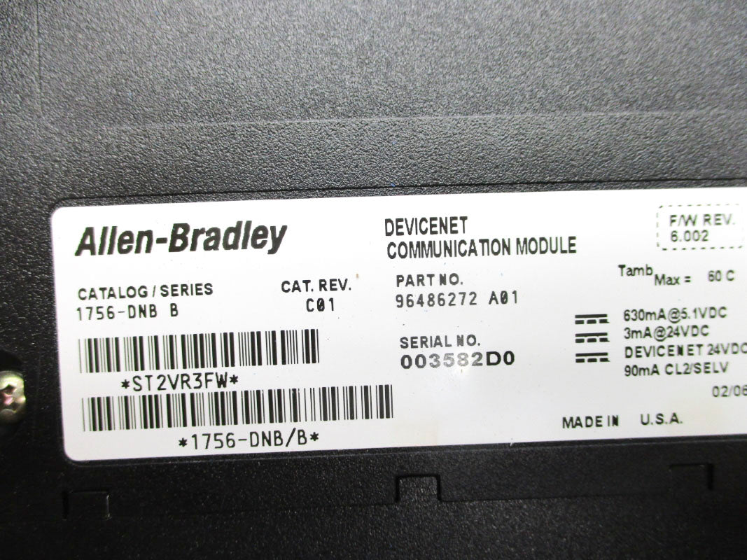 ALLEN BRADLEY 1756-DNB SER. B F/W 6.002 24VDC UNMP