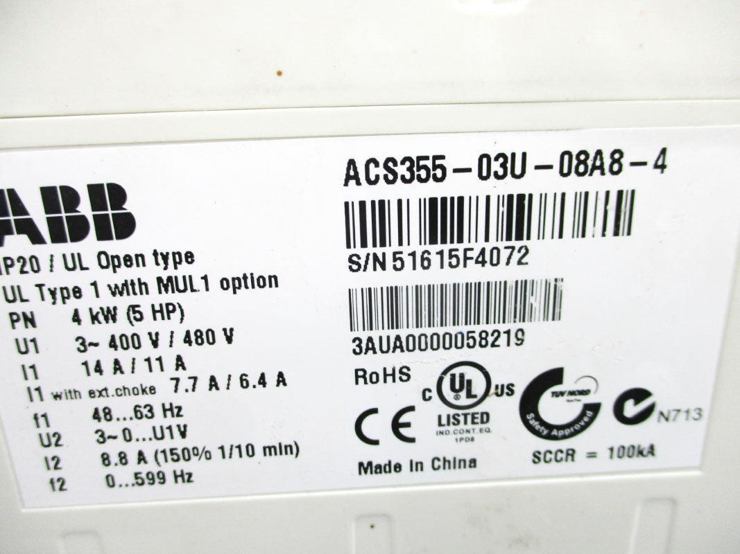 ABB ACS355-03U-08A8-4 400/480V 14/11A UNMP