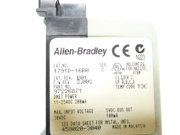ALLEN BRADLEY 1791D-16B0 SER. C 11-25VDC UNMP