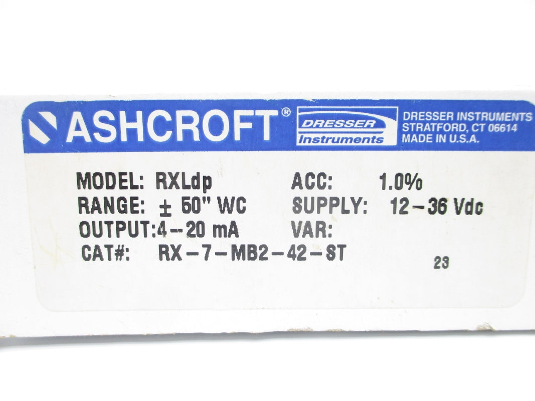 ASHCROFT RX-7-MB2-42-ST 50"WC 12-36VDC NSMP
