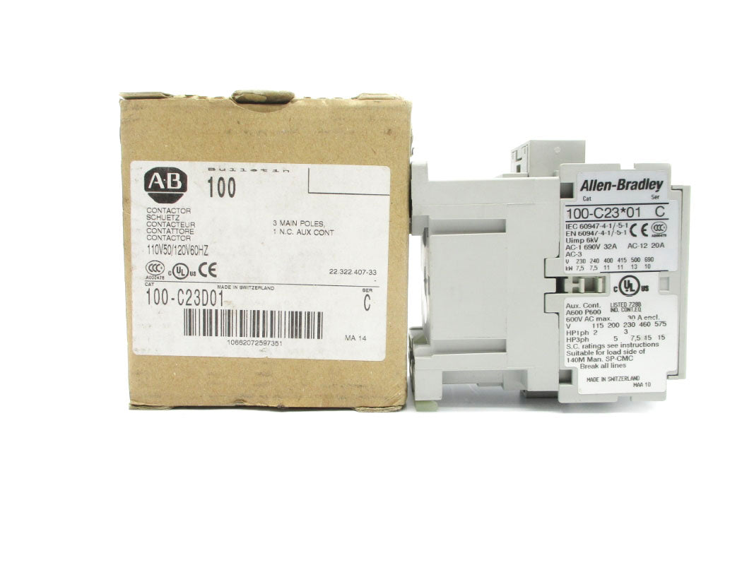 ALLEN BRADLEY 100-C23D01 SER. C 110/120V 23A (BR/WH) NSMP