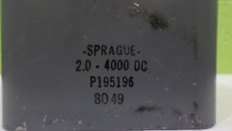 SPRAGUE P195196 8049 2.0-4000DC CAPACITOR *USED*