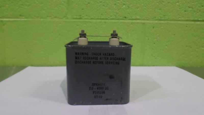 SPRAGUE P195196 8049 2.0-4000DC CAPACITOR *USED*