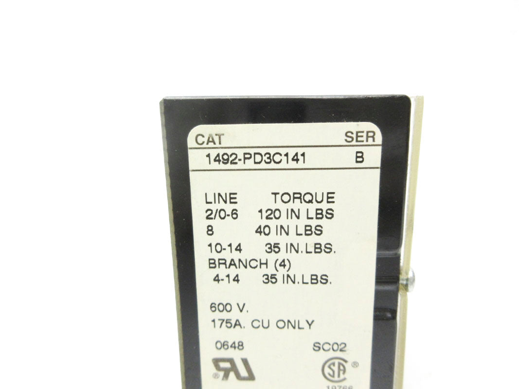 ALLEN BRADLEY 1492-PD3C141 SER. B 175A 600V NSNP