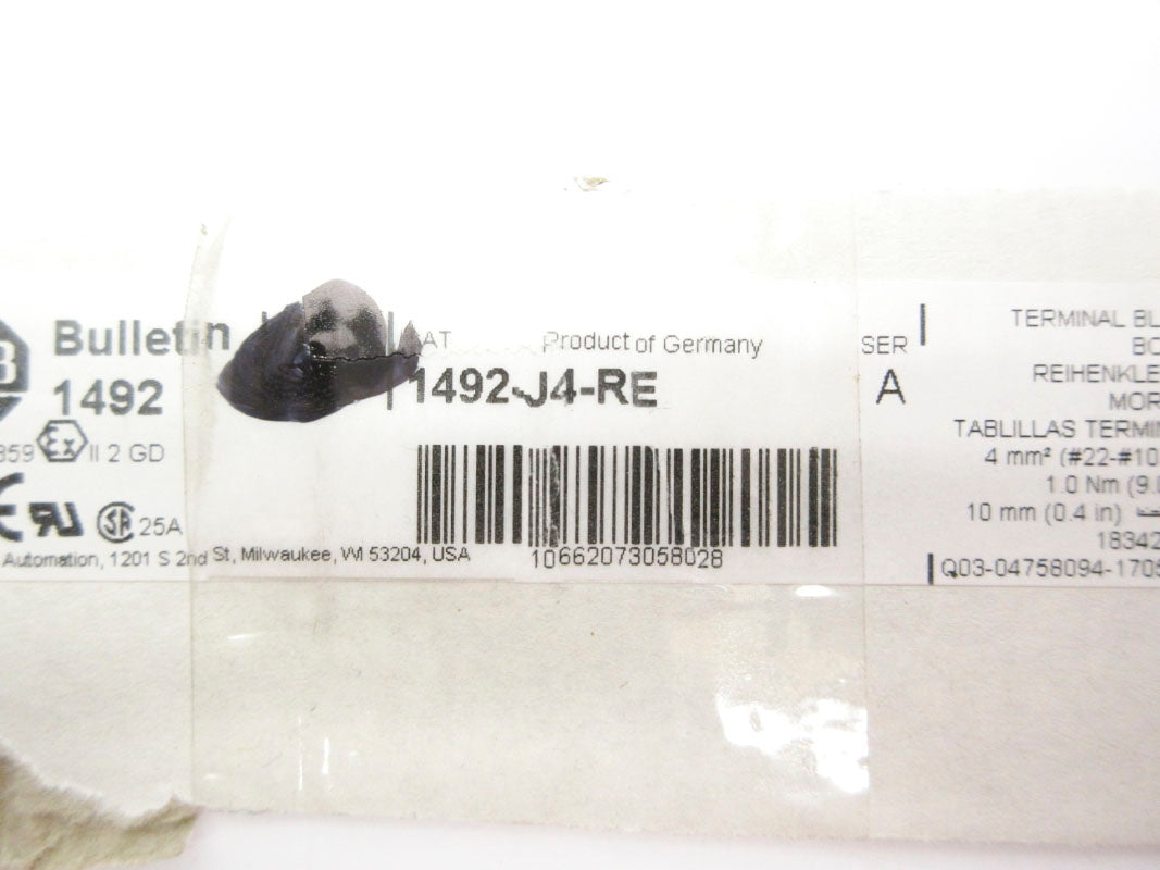 ALLEN BRADLEY 1492-J4-RE SER. A 800V NSNP