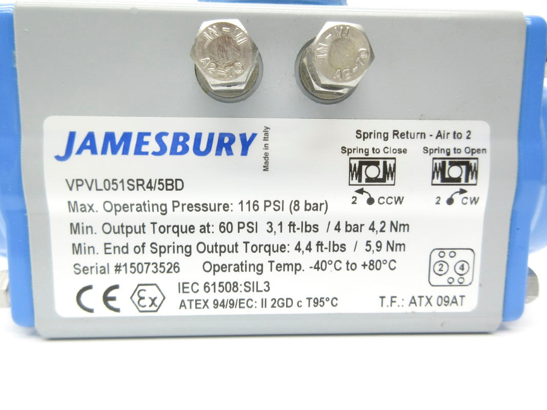 JAMESBURY VPVL051SR4/5BD 116PSI NSNP