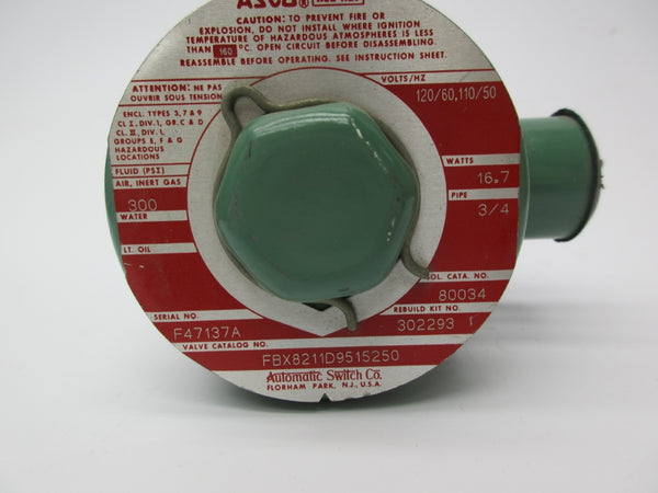 ASCO FBX8211D9515250 110/120V 300PSI UNMP