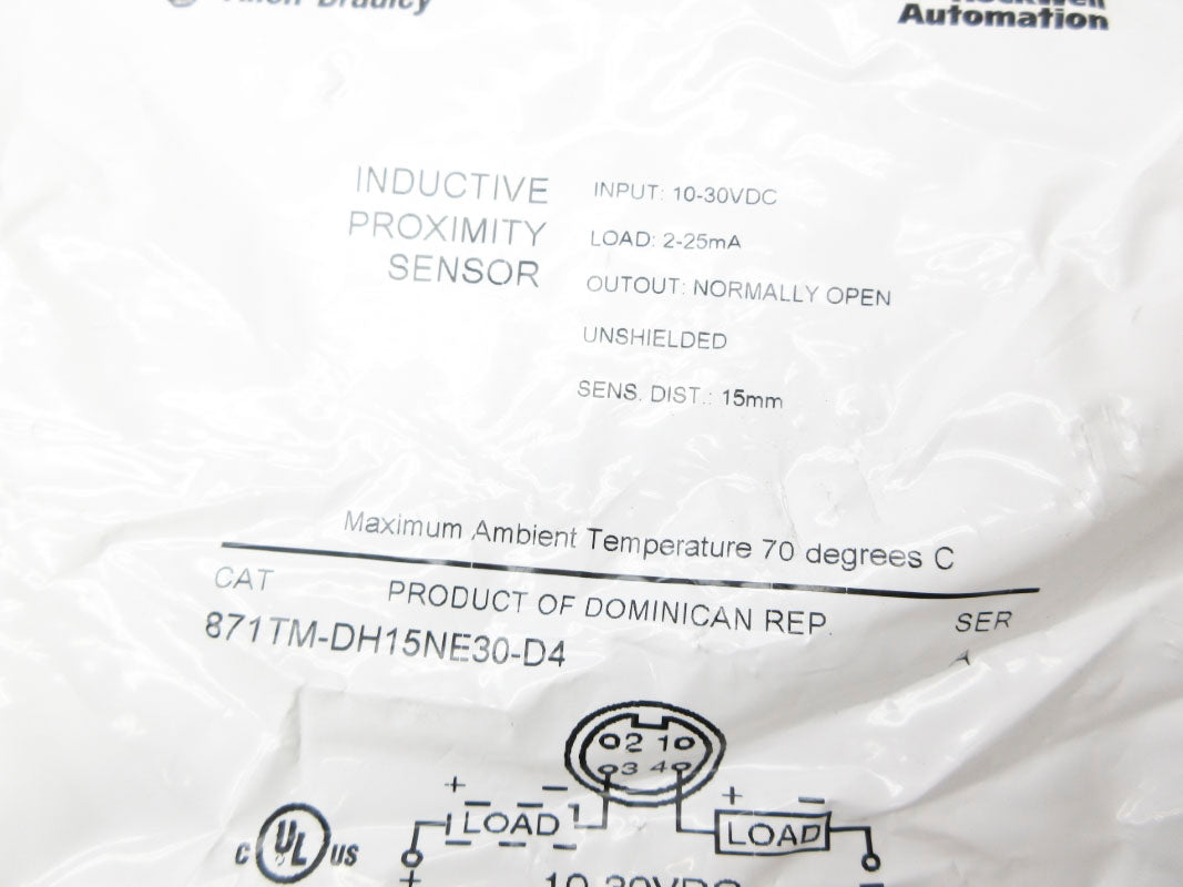 ALLEN BRADLEY 871TM-DH15NE30-D4 SER. A 10-30VDC NSMP