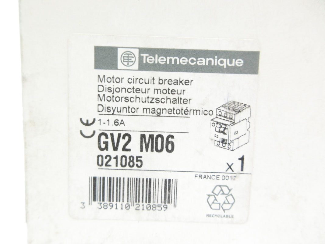 TELEMECANIQUE GV2M06 1-1.6A NSFS