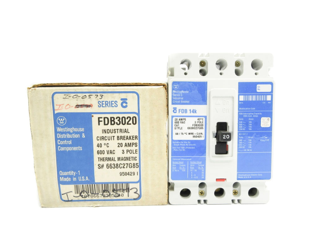 WESTINGHOUSE FDB3020 SER. C 600VAC 20A NSMP