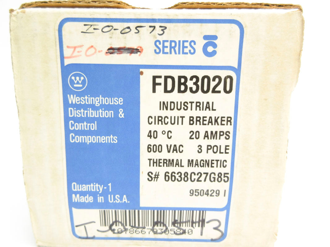 WESTINGHOUSE FDB3020 SER. C 600VAC 20A NSMP
