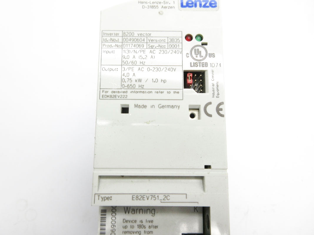 LENZE E82EV751-2C 230/240V 9.0A UNMP