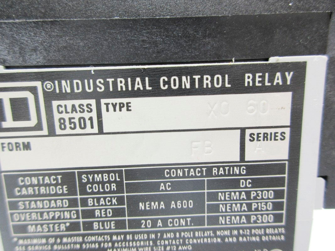 SQUARE D 8501XO60 SER. A 110/120V NSNP