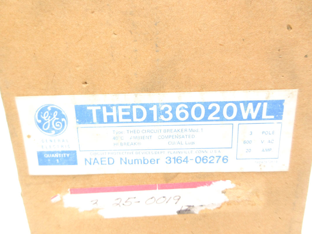 GENERAL ELECTRIC THED136020WL 600VAC 20A NSMP