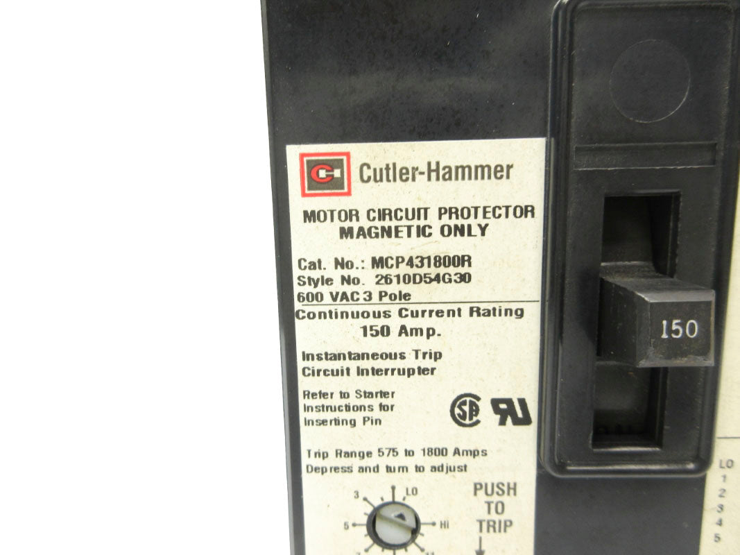 CUTLER HAMMER MCP431800R 600VAC 150A NSNP