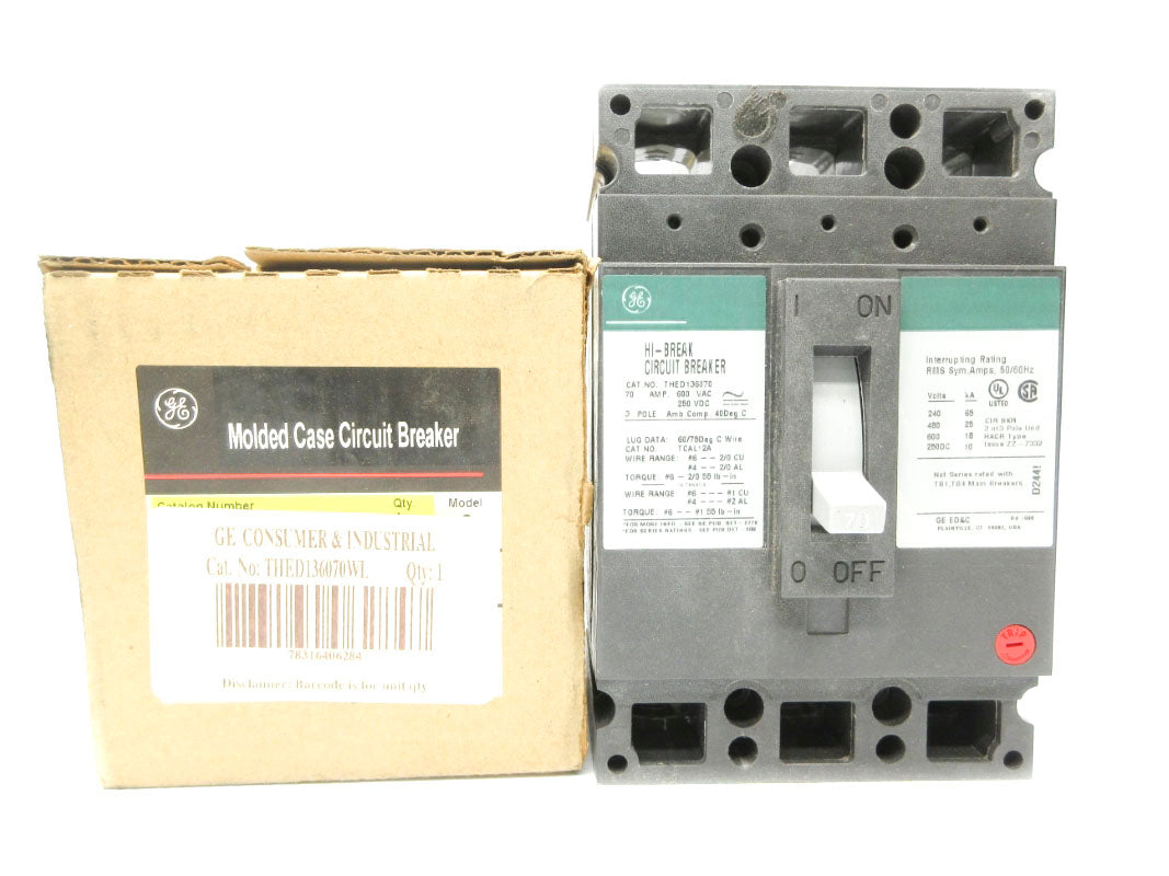 GENERAL ELECTRIC THED136070WL 600VAC 70A NSMP