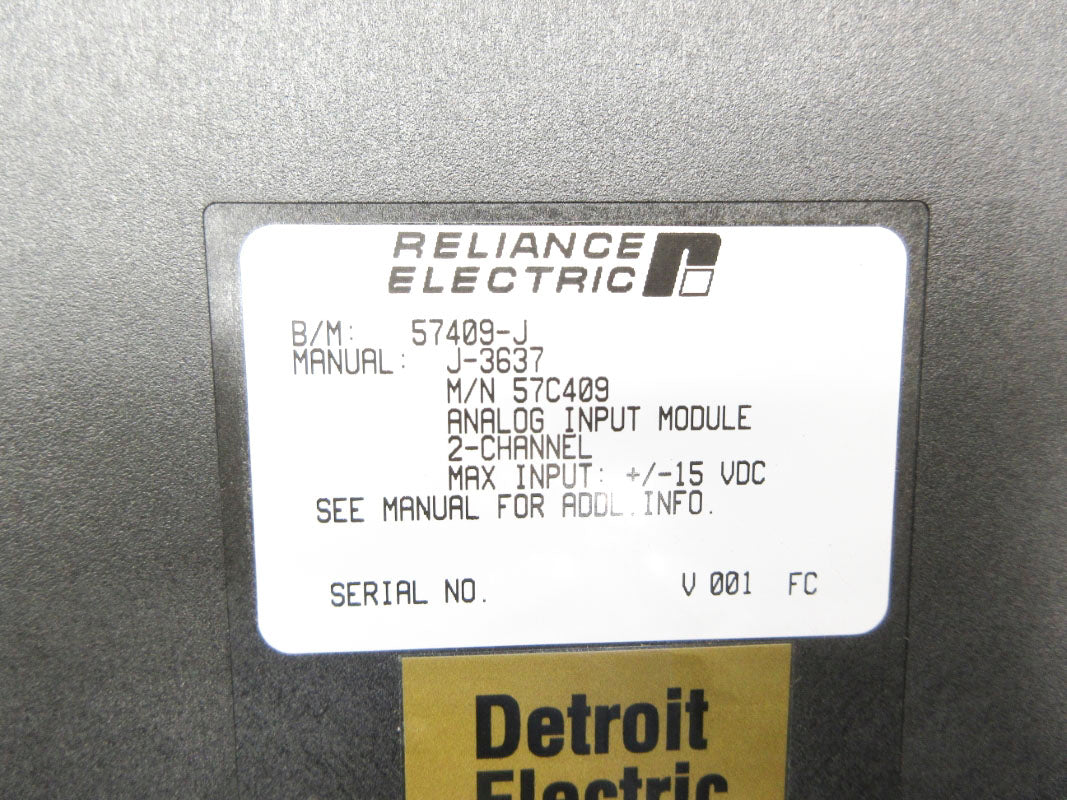 RELIANCE ELECTRIC 57C409 57409-J 15VDC NSNP