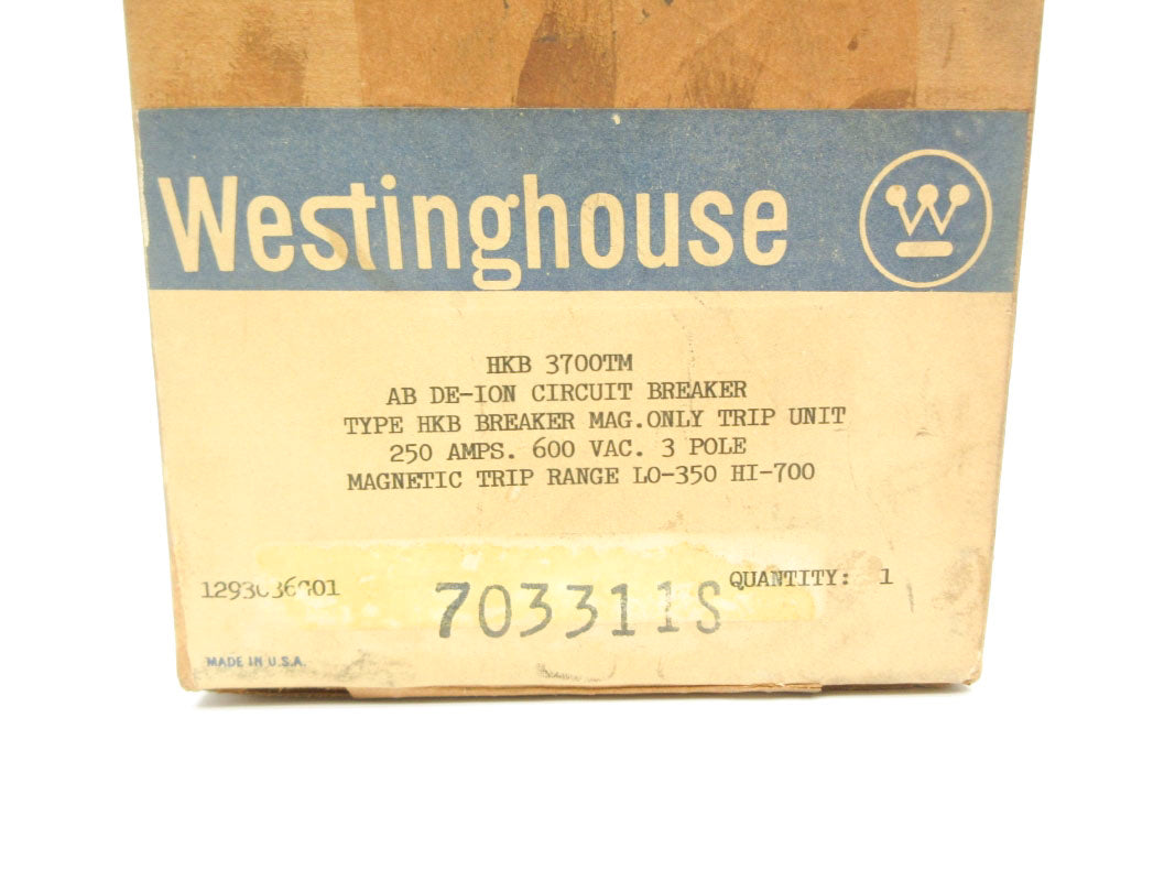 WESTINGHOUSE HKB3700TM 600VAC 250A NSFS