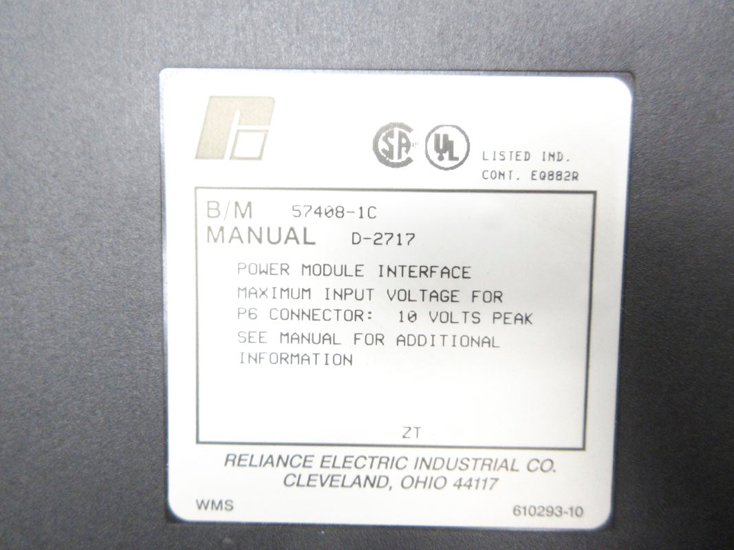 RELIANCE ELECTRIC 57408-1C 10V NSNP
