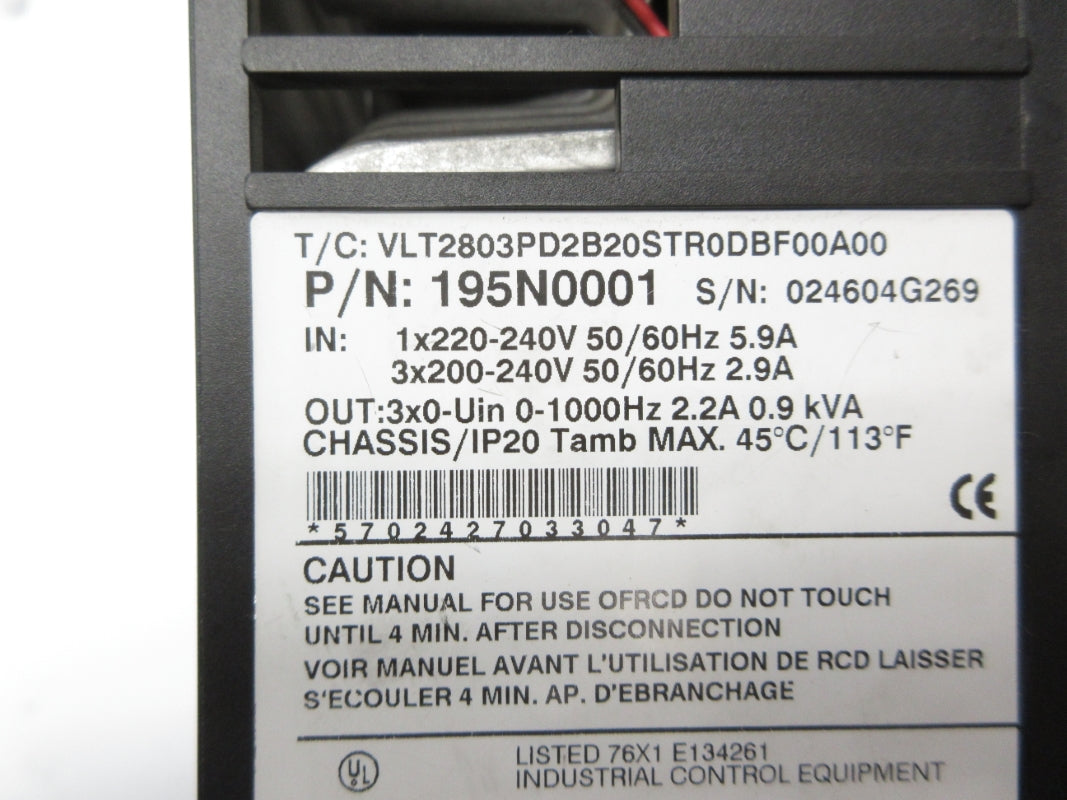 DANFOSS 195N0001 240V 5.9A (AS PICTURED) NSNP