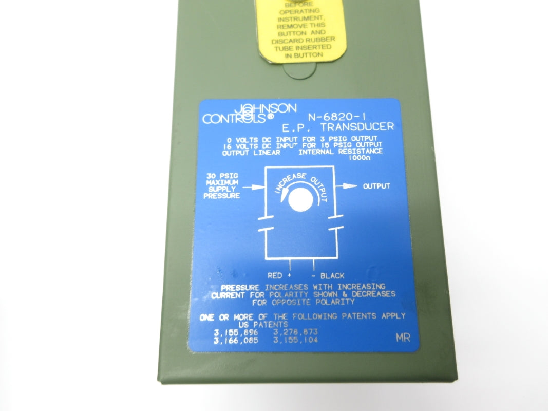 JOHNSON CONTROLS N-6820-1 16V 30PSI NSNP
