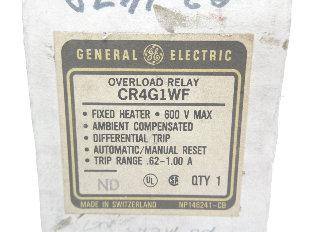 GENERAL ELECTRIC CR4G1WF 600V .62-1.00A NSMP