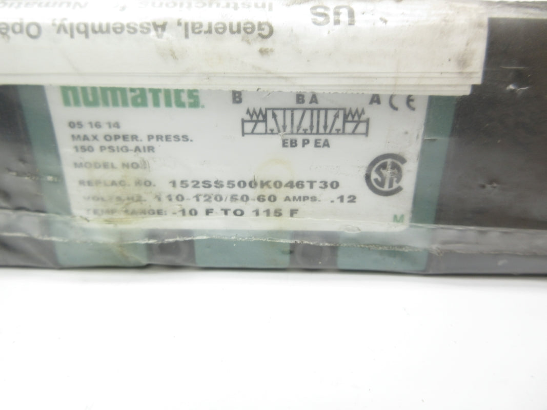NUMATICS 152SS500K046T30 110/120V .12A 150PSI NSMP