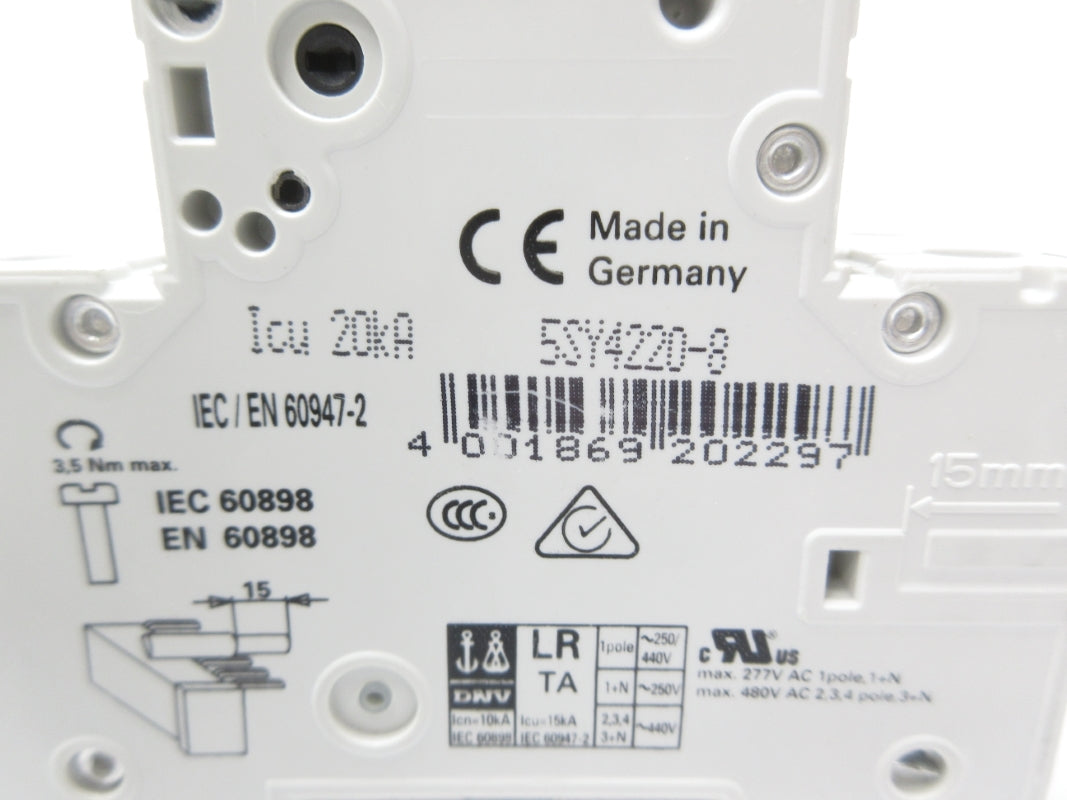 SIEMENS 5SY4220-8 400V 20A NSNP